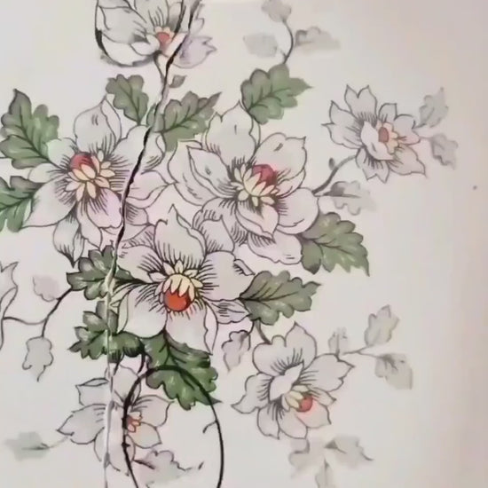 Bijoux en assiette faïence Amandinoise cassée, collier pendentif fleurs Amande, bijoux recyclés, cadeau fête des mères, cadeau anniversaire